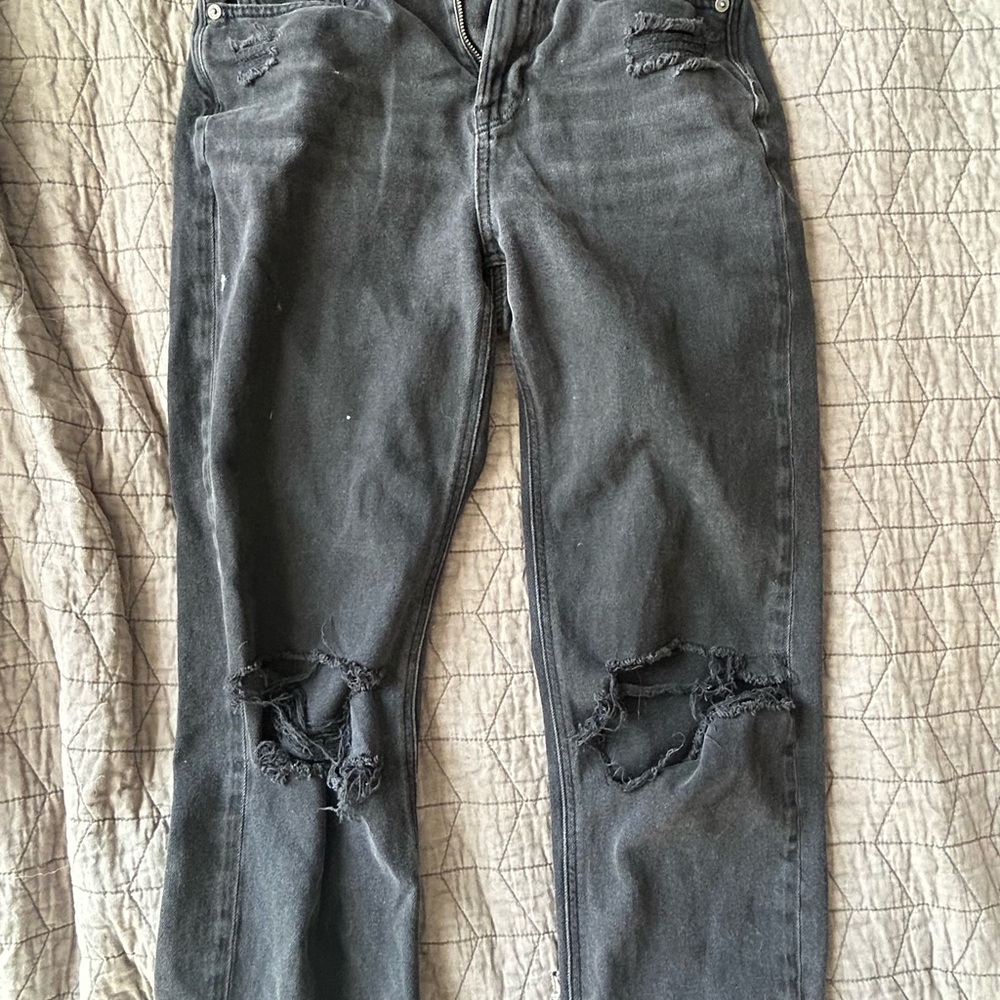Women's Distressed Gray Jeans